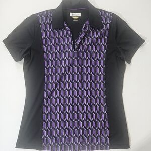 Greg Norman Collection Golf Top Womens Small Purple Black Play Dry‎ Technology